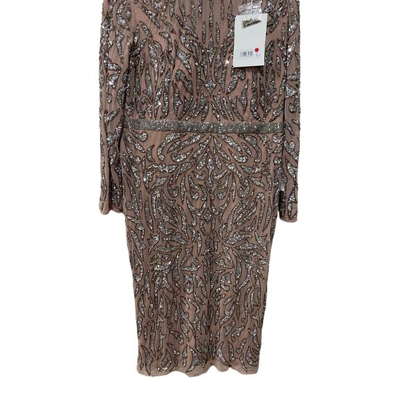 MAC DUGGAL EMBELLISHED ILLUSION SHEATH DRESS 5521 SIZE 16 - Picture 10 of 12